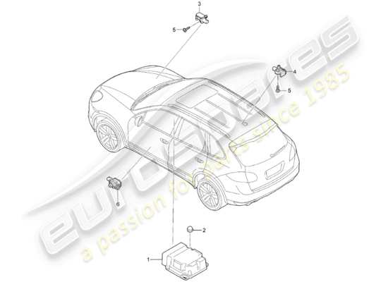 a part diagram from the Porsche Cayenne E2 (2011) parts catalogue