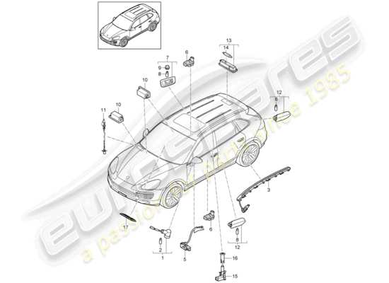 a part diagram from the Porsche Cayenne E2 parts catalogue