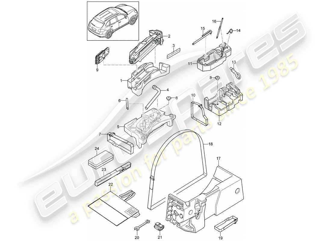 Porsche Cayenne E2 (2012) TOOL Part Diagram