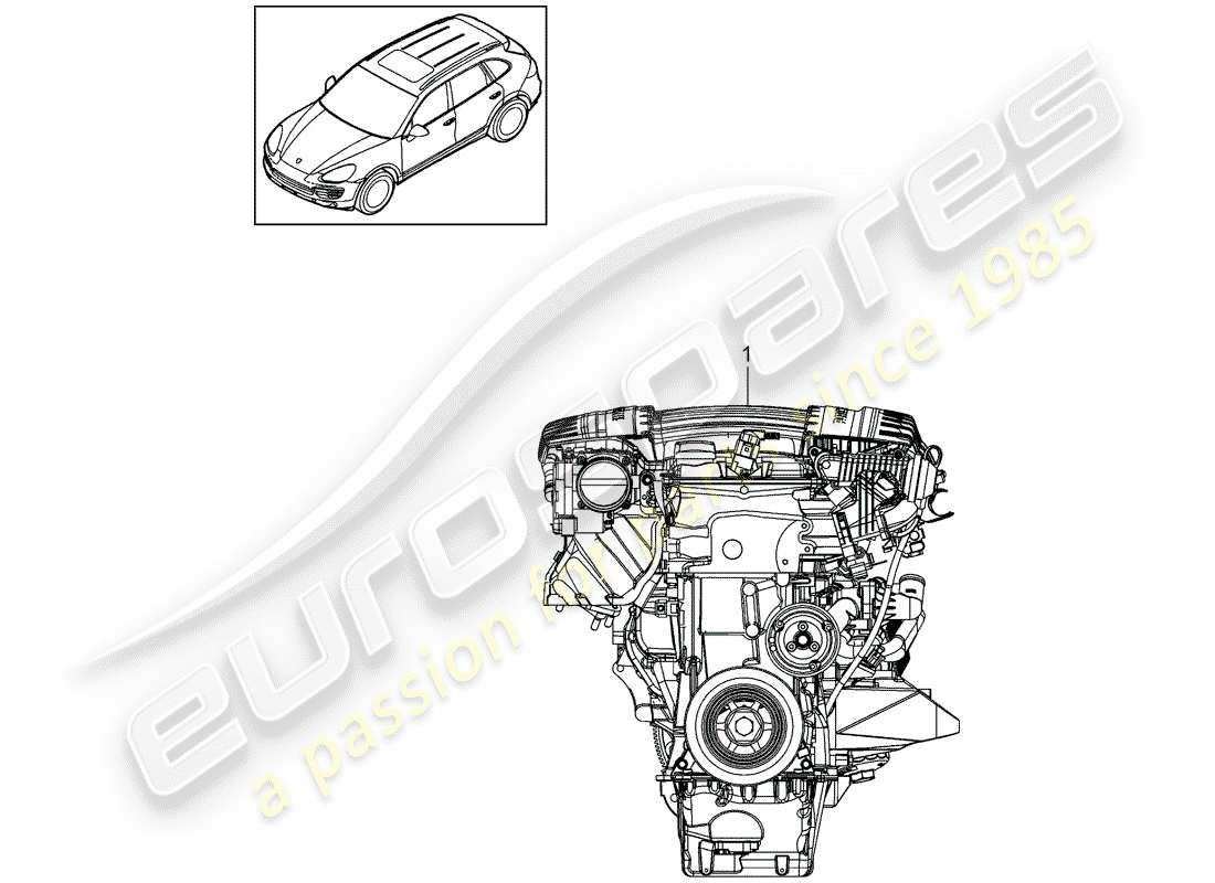 Porsche Cayenne E2 (2012) REPLACEMENT ENGINE Part Diagram