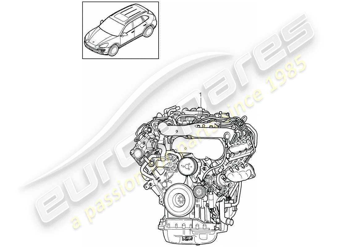 Porsche Cayenne E2 (2012) REPLACEMENT ENGINE Part Diagram