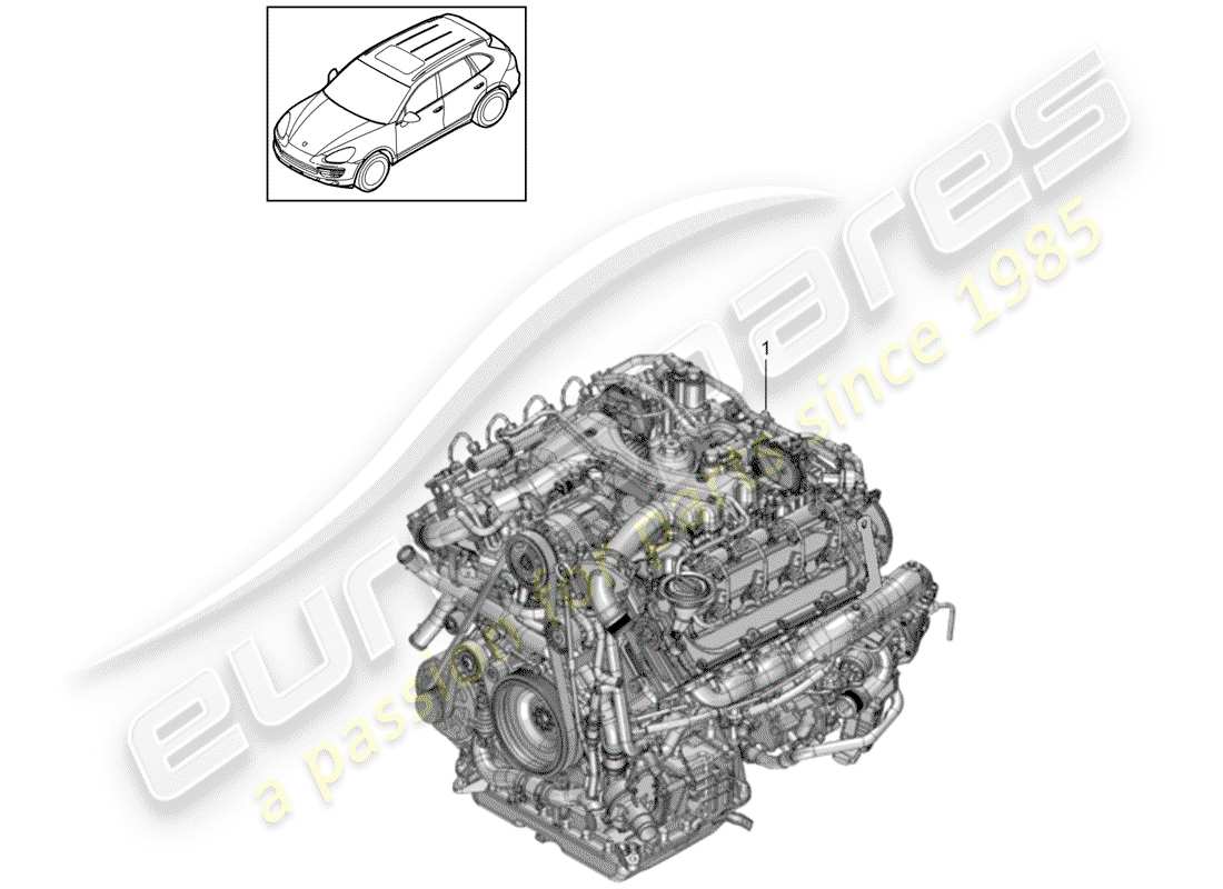 Porsche Cayenne E2 (2012) REPLACEMENT ENGINE Part Diagram