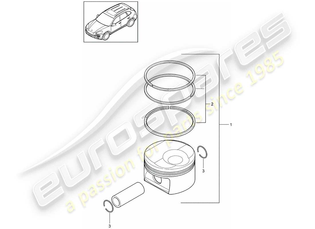 Porsche Cayenne E2 (2012) PISTON Part Diagram