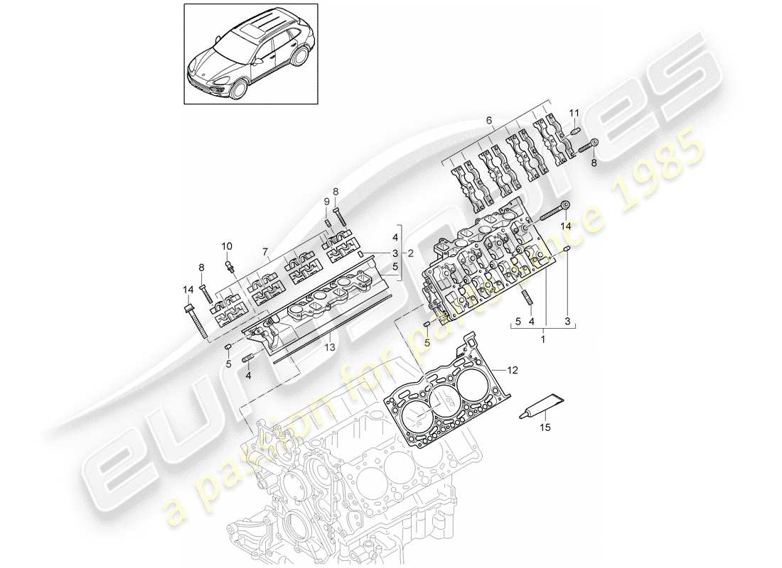 Porsche Cayenne E2 (2012) CYLINDER HEAD Part Diagram