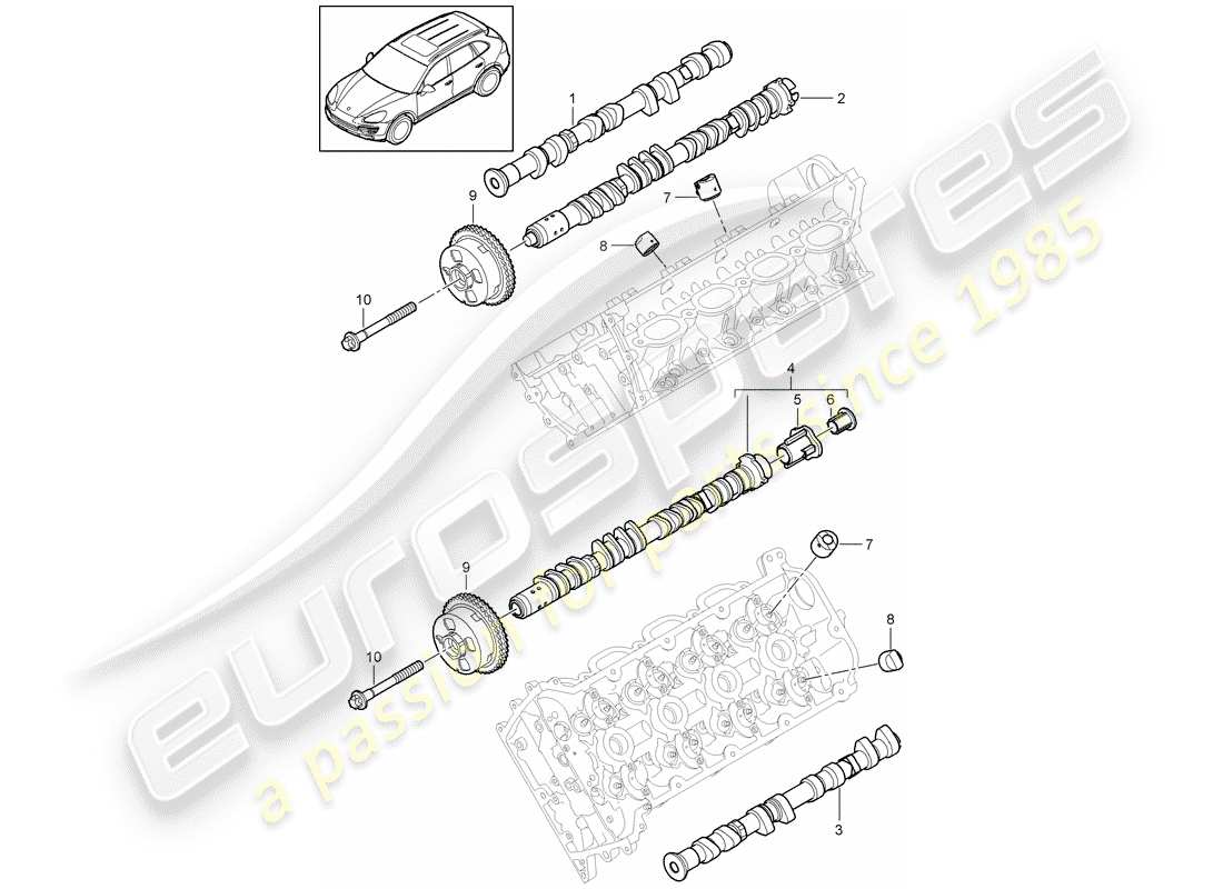 Porsche Cayenne E2 (2012) camshaft Part Diagram