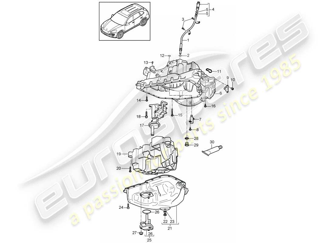 Porsche Cayenne E2 (2012) oil-conducting housing Part Diagram