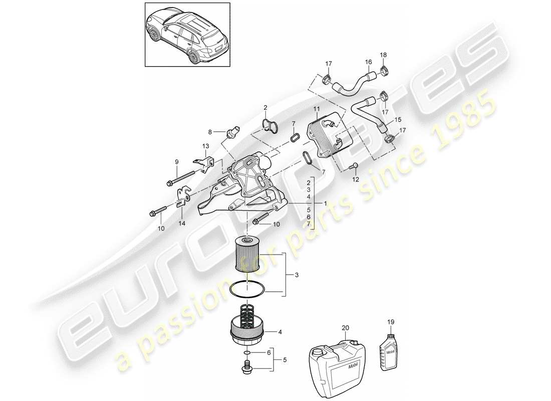 Porsche Cayenne E2 (2012) OIL FILTER Part Diagram