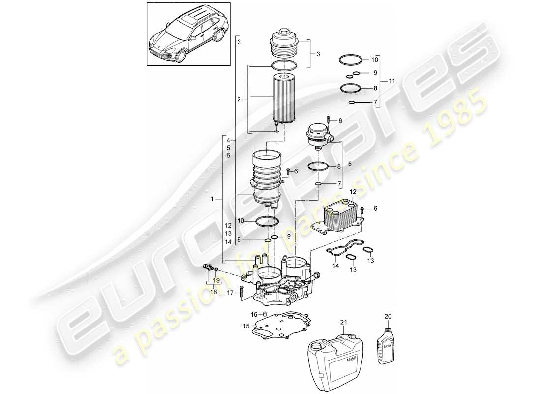 Porsche Cayenne E2 (2012) OIL FILTER Part Diagram