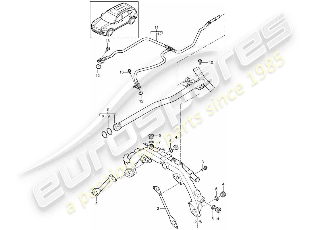Porsche Cayenne E2 (2012) water cooling 1 Part Diagram