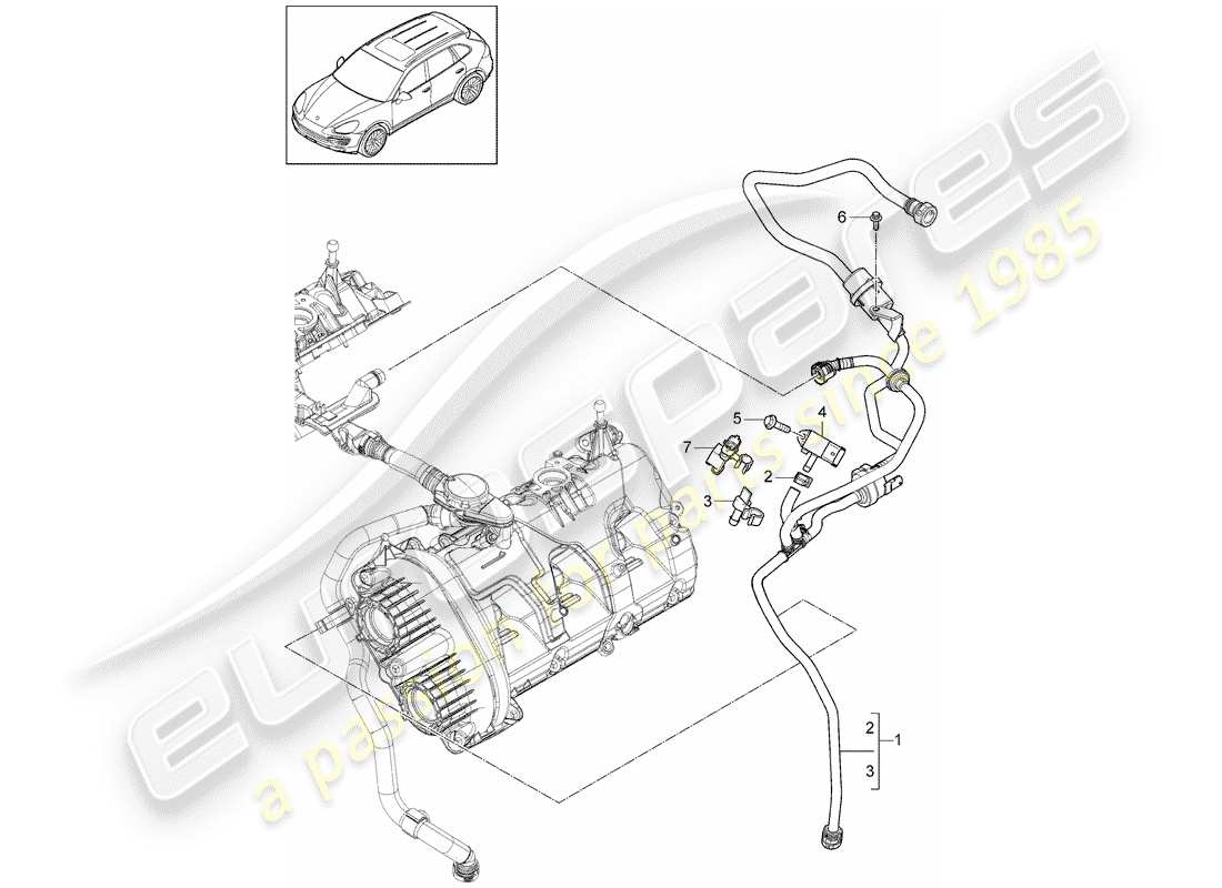 Porsche Cayenne E2 (2012) VENTILATION FOR Part Diagram