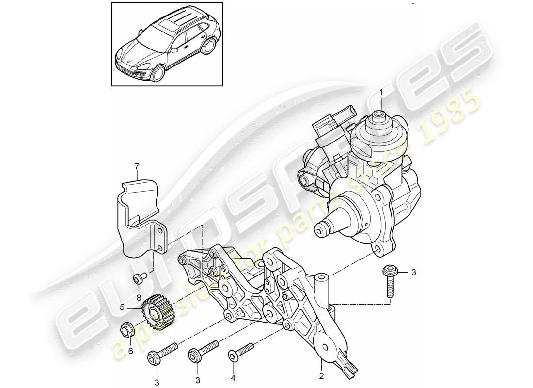 Porsche Cayenne E2 (2012) high pressure pump Part Diagram