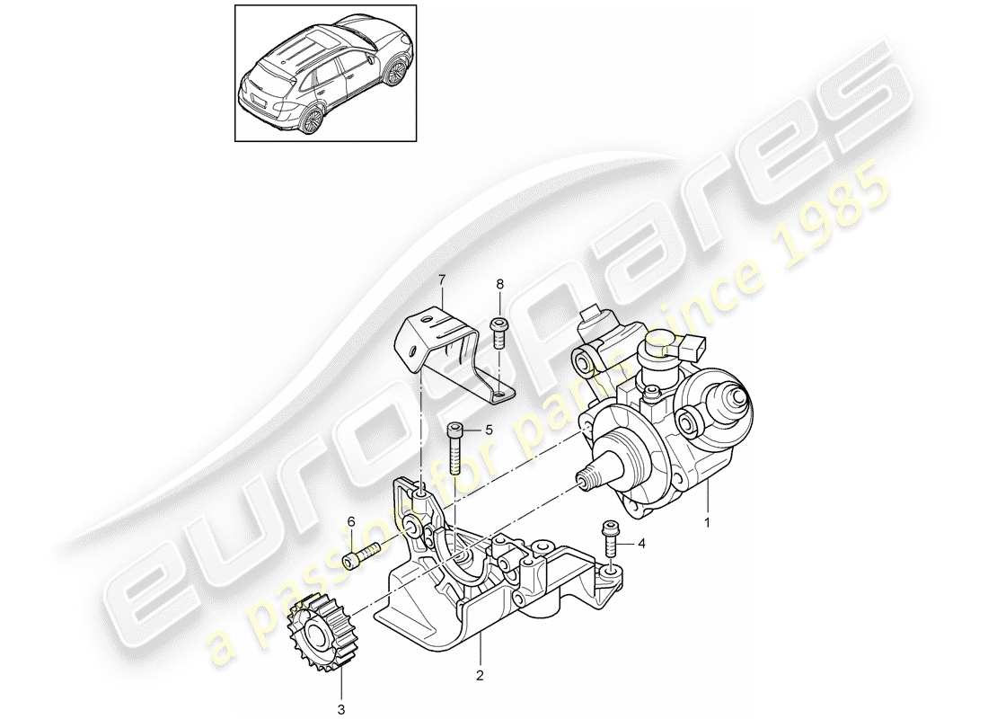 Porsche Cayenne E2 (2012) high pressure pump Part Diagram