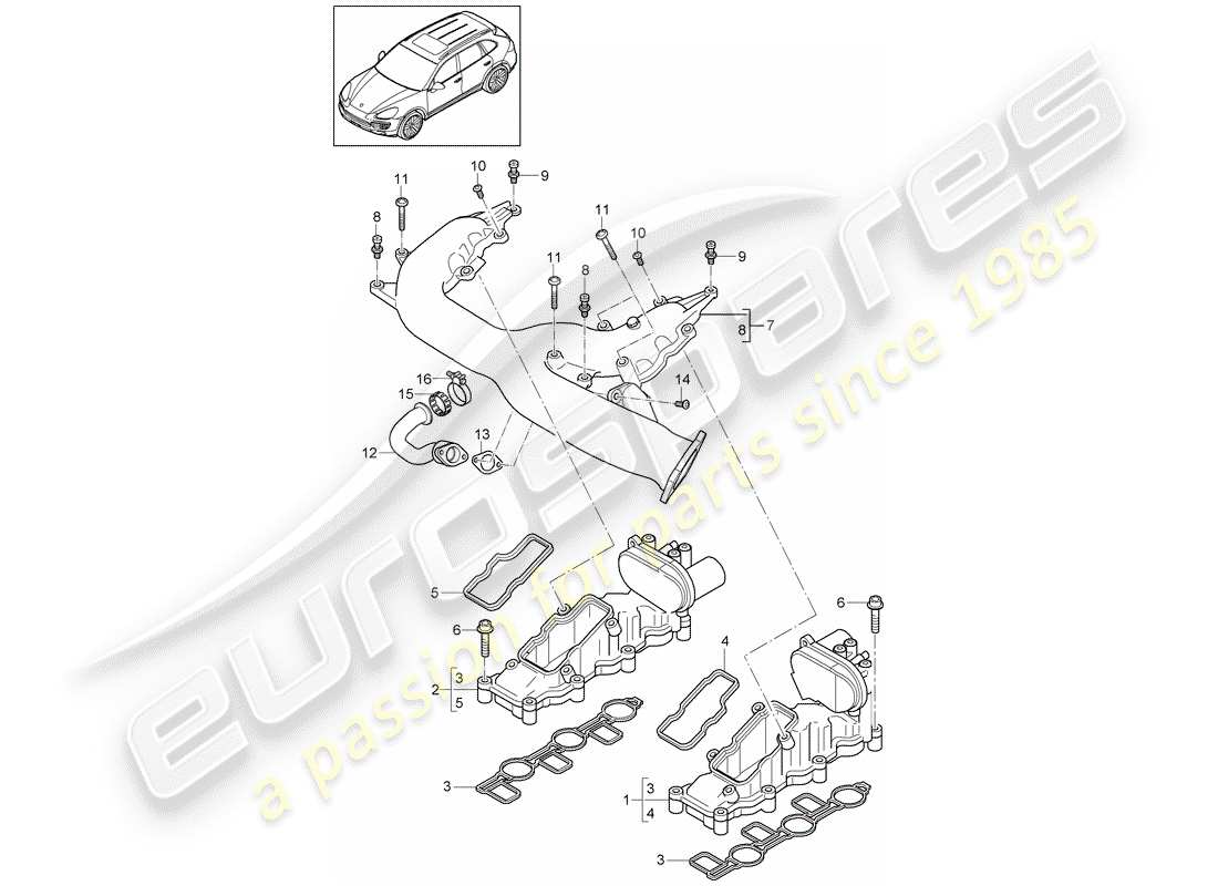 Porsche Cayenne E2 (2012) INTAKE MANIFOLD Part Diagram