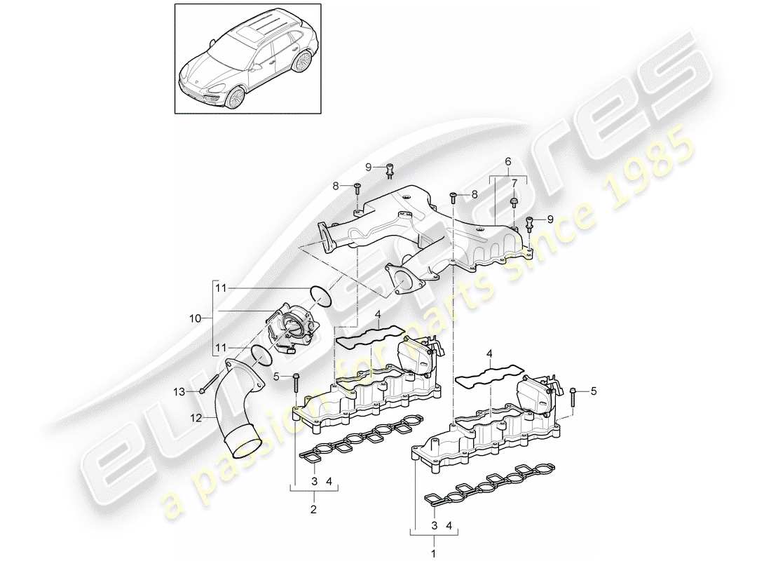 Porsche Cayenne E2 (2012) INTAKE MANIFOLD Part Diagram