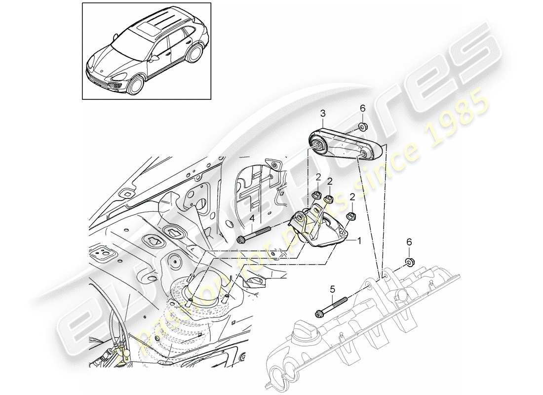 Porsche Cayenne E2 (2012) ENGINE LIFTING TACKLE Part Diagram