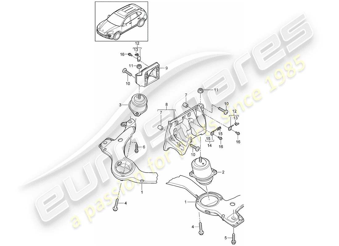 Porsche Cayenne E2 (2012) ENGINE LIFTING TACKLE Part Diagram