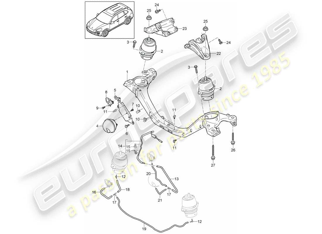 Porsche Cayenne E2 (2012) ENGINE LIFTING TACKLE Part Diagram