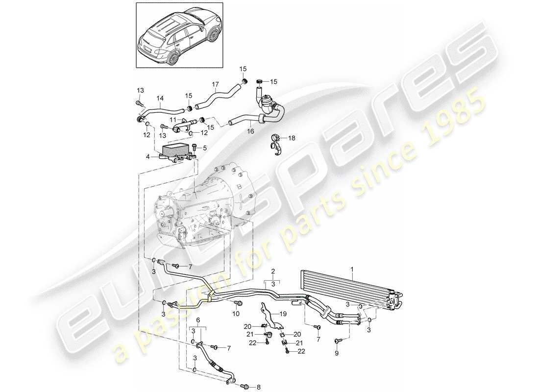 Porsche Cayenne E2 (2012) tiptronic Part Diagram