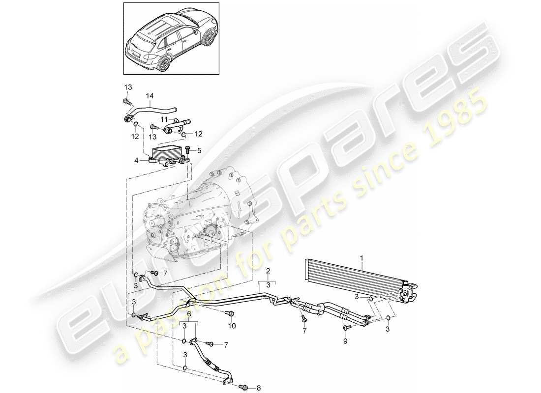 Porsche Cayenne E2 (2012) tiptronic Part Diagram