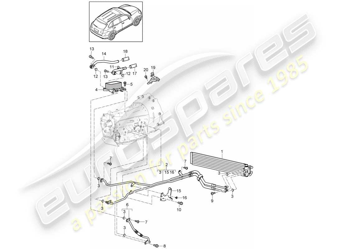 Porsche Cayenne E2 (2012) tiptronic Part Diagram