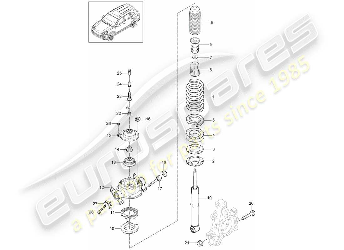 Porsche Cayenne E2 (2012) SUSPENSION Part Diagram