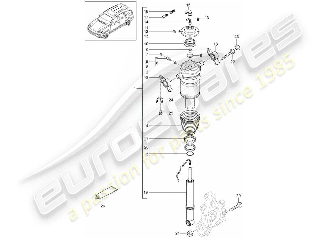 Porsche Cayenne E2 (2012) SUSPENSION Part Diagram