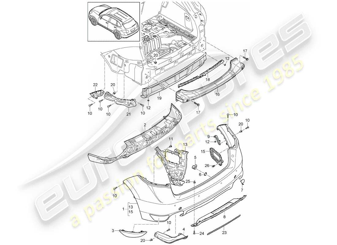 Porsche Cayenne E2 (2012) LINING Part Diagram