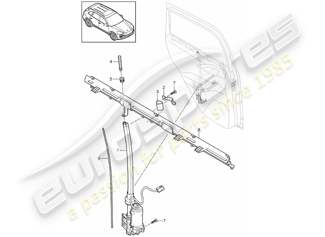Porsche Cayenne E2 (2012) blind Part Diagram