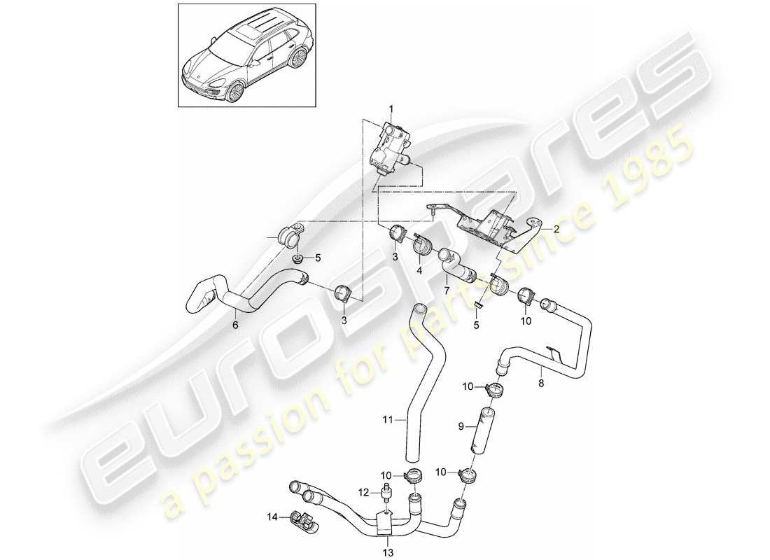 Porsche Cayenne E2 (2012) HOSE Part Diagram