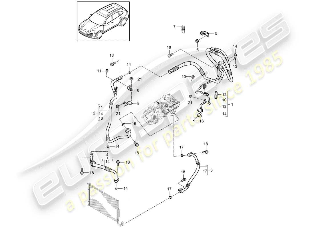 Porsche Cayenne E2 (2012) REFRIGERANT CIRCUIT Part Diagram