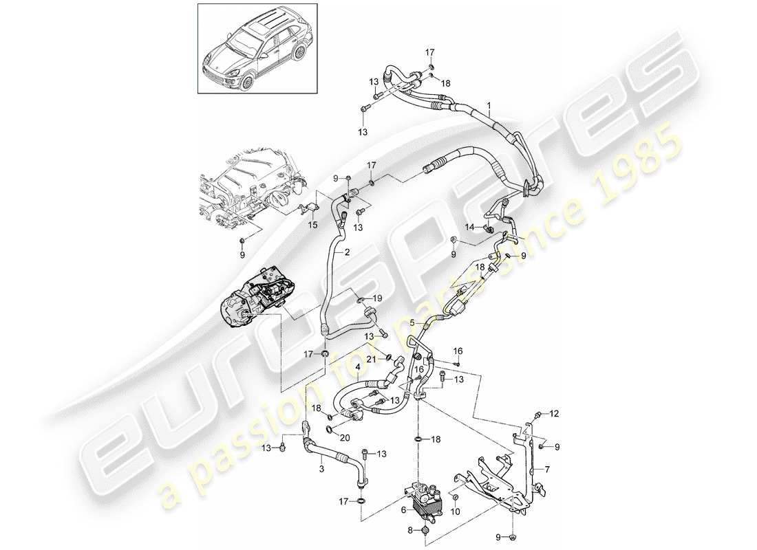 Porsche Cayenne E2 (2012) REFRIGERANT CIRCUIT Part Diagram
