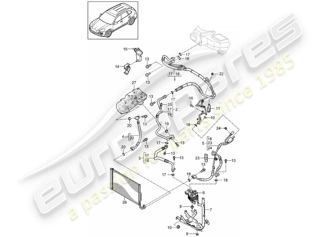 Porsche Cayenne E2 (2012) REFRIGERANT CIRCUIT Part Diagram