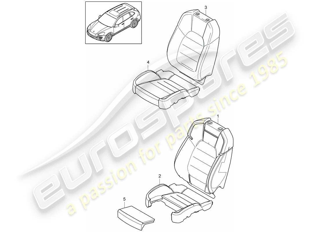Porsche Cayenne E2 (2012) foam part Part Diagram