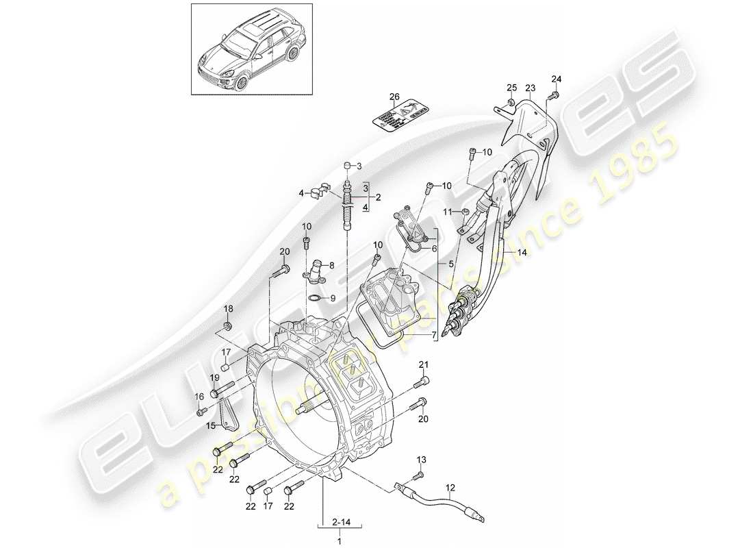 Porsche Cayenne E2 (2012) TRACTION MOTOR FOR ELEC. DRIVE Part Diagram