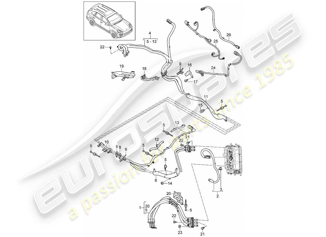 Porsche Cayenne E2 (2012) HYBRID Part Diagram