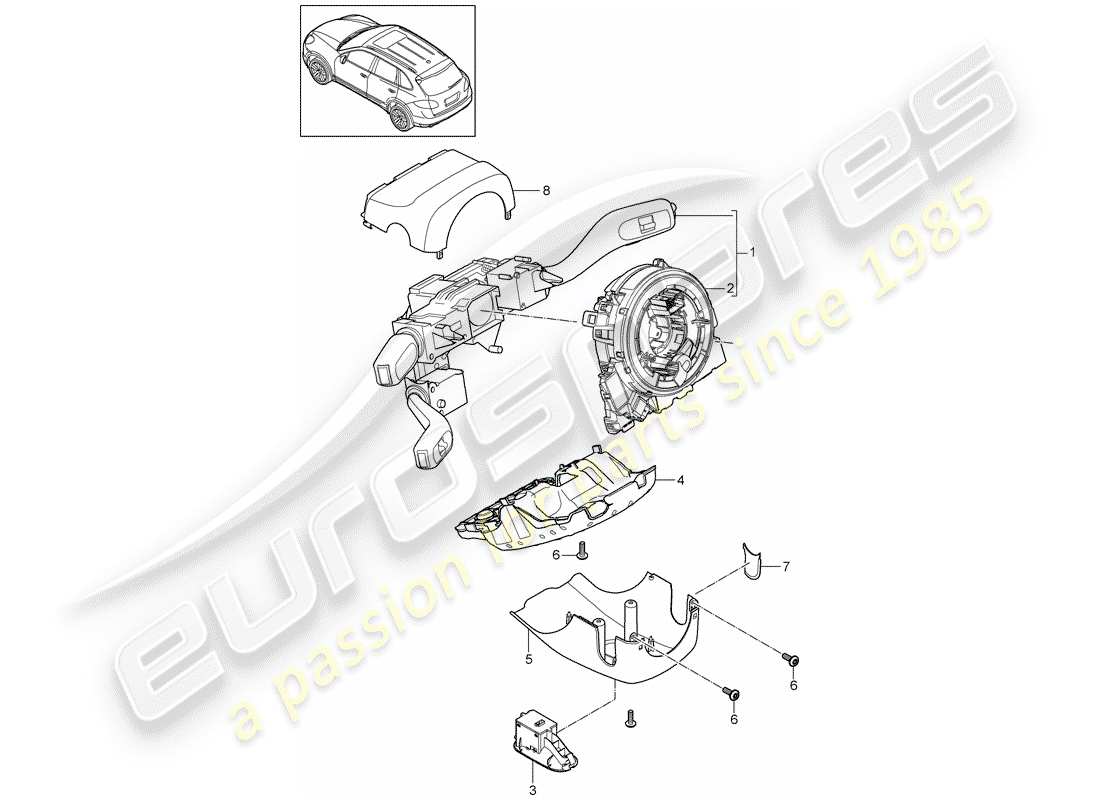 Porsche Cayenne E2 (2012) STEERING COLUMN SWITCH Part Diagram