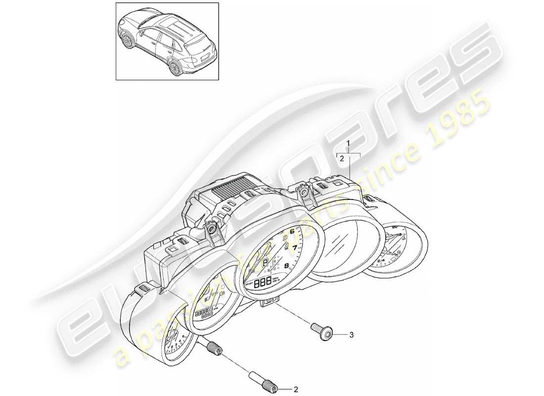 Porsche Cayenne E2 (2012) INSTRUMENT CLUSTER Part Diagram