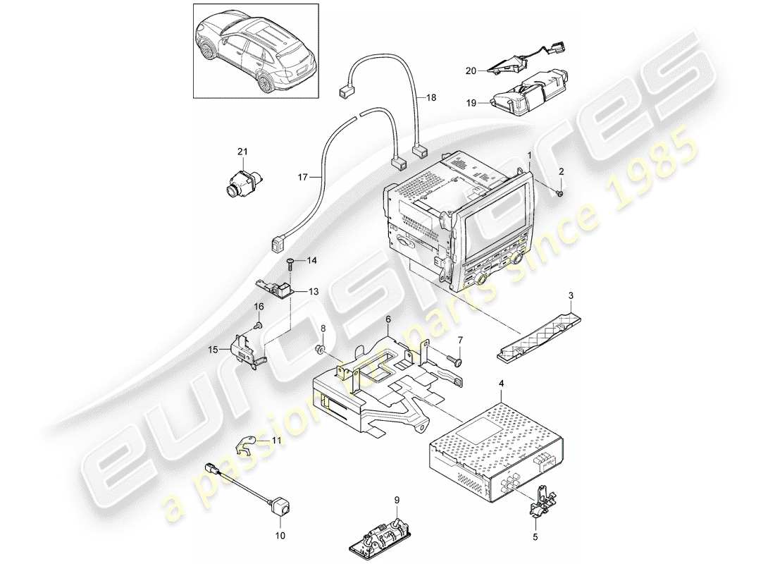 Porsche Cayenne E2 (2012) NAVIGATION SYSTEM Part Diagram