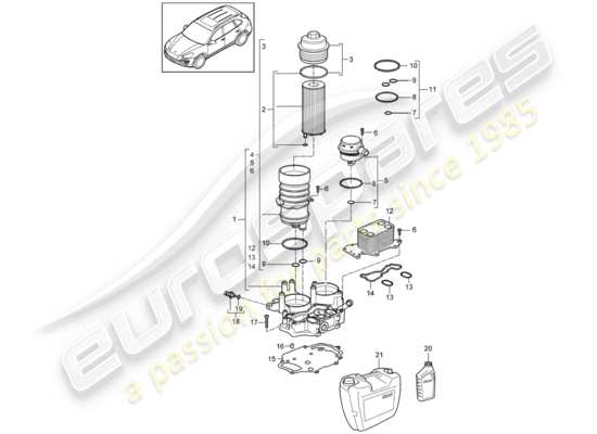 a part diagram from the Porsche Cayenne E2 parts catalogue