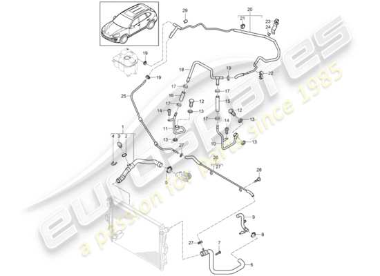 a part diagram from the Porsche Cayenne E2 (2012) parts catalogue