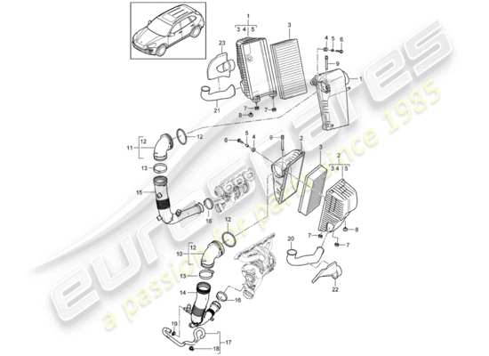 a part diagram from the Porsche Cayenne E2 (2012) parts catalogue