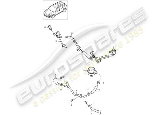 a part diagram from the Porsche Cayenne E2 parts catalogue