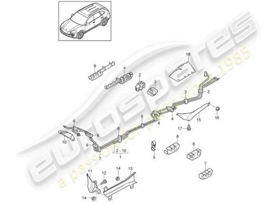 a part diagram from the Porsche Cayenne E2 (2012) parts catalogue