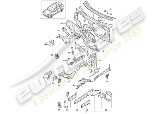 a part diagram from the Porsche Cayenne E2 parts catalogue