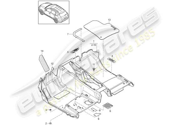 a part diagram from the Porsche Cayenne E2 parts catalogue