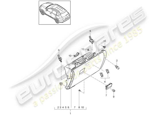 a part diagram from the Porsche Cayenne E2 (2012) parts catalogue