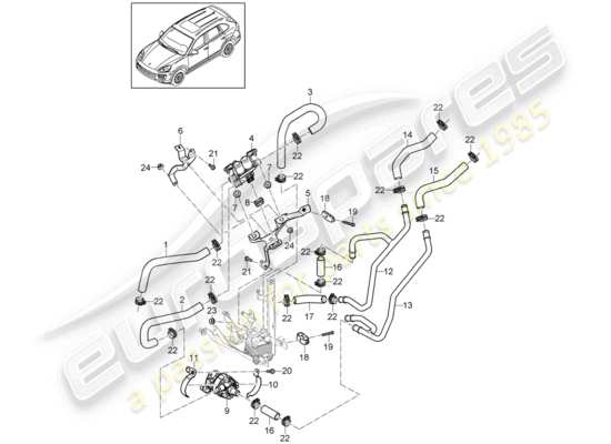 a part diagram from the Porsche Cayenne E2 parts catalogue