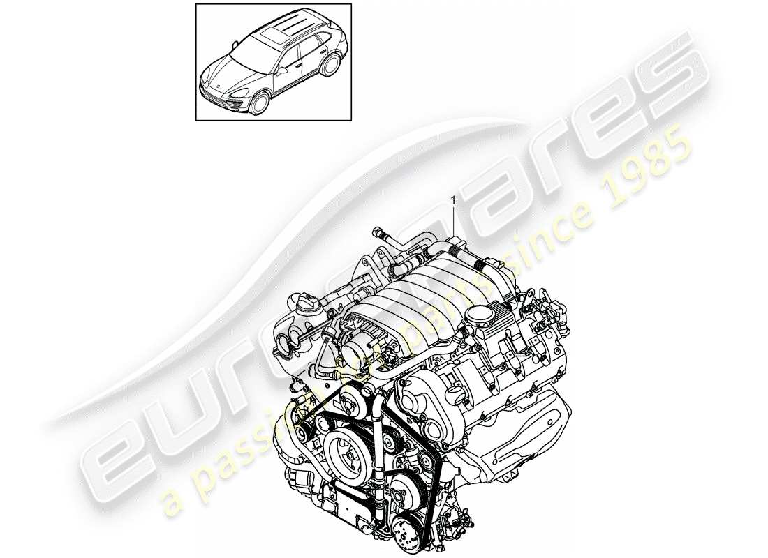 Porsche Cayenne E2 (2013) REPLACEMENT ENGINE Part Diagram