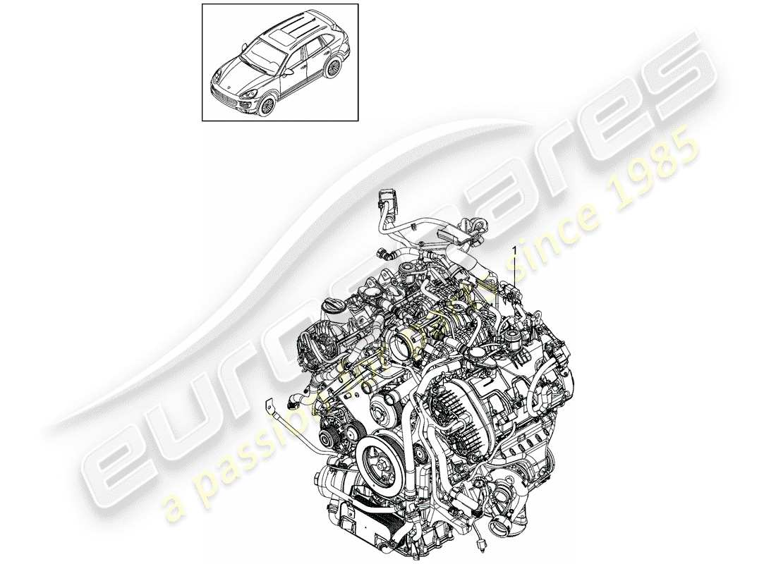 Porsche Cayenne E2 (2013) REPLACEMENT ENGINE Part Diagram