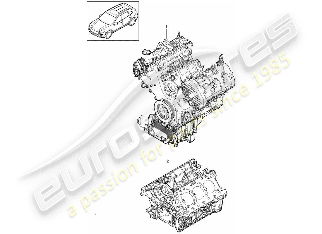 Porsche Cayenne E2 (2013) long block Part Diagram